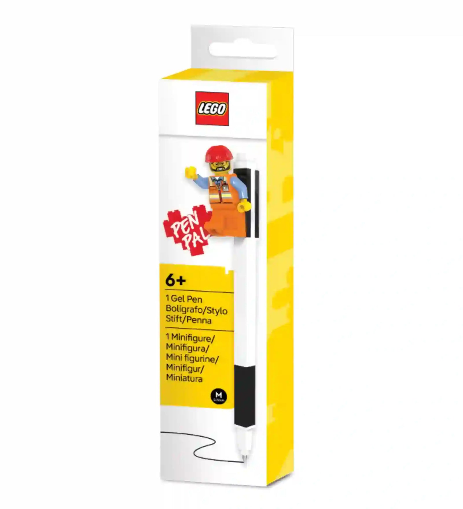 LEGO Pen Pal zseléstoll építőmunkás minifigurával díszítve, eredeti díszdobozban.