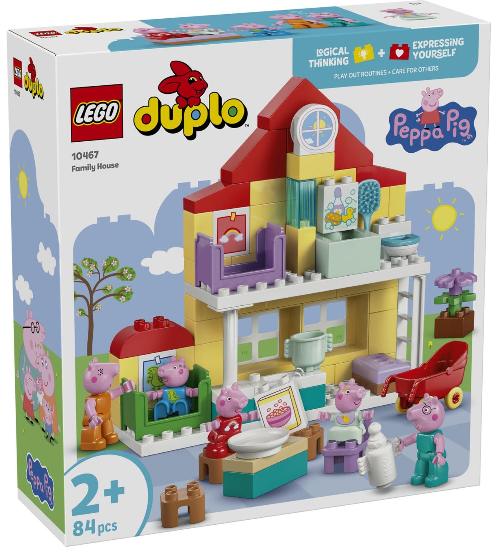 LEGO DUPLO 10467 Family House dobozkép, Peppa malac családi ház építménnyel és a család figuráival.