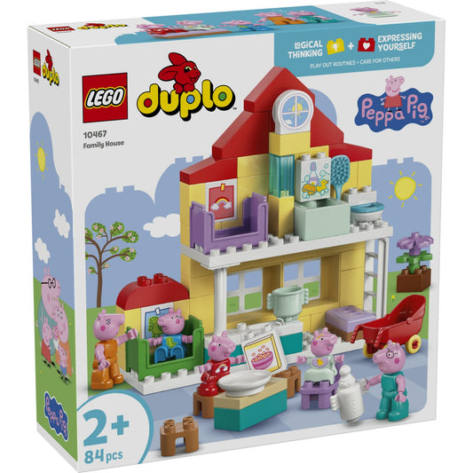 LEGO DUPLO 10467 Family House dobozkép, Peppa malac családi ház építménnyel és a család figuráival.