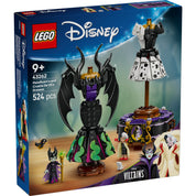 LEGO Disney 43262 - Maleficent és Cruella De Vil ruhái építőkészlet. A dobozon a két ikonikus Disney gonosztevő ruhái és minifigurái láthatók
