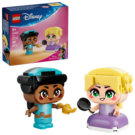 LEGO Disney Mini Jázmin és Aranyhaj (43303) dobozkép, a két hercegnő figurával és kiegészítőkkel