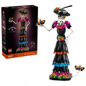 A LEGO Ideas La Catrina 21372 készlet doboza a megépített La Catrina figurával és a díszes méhecskével.