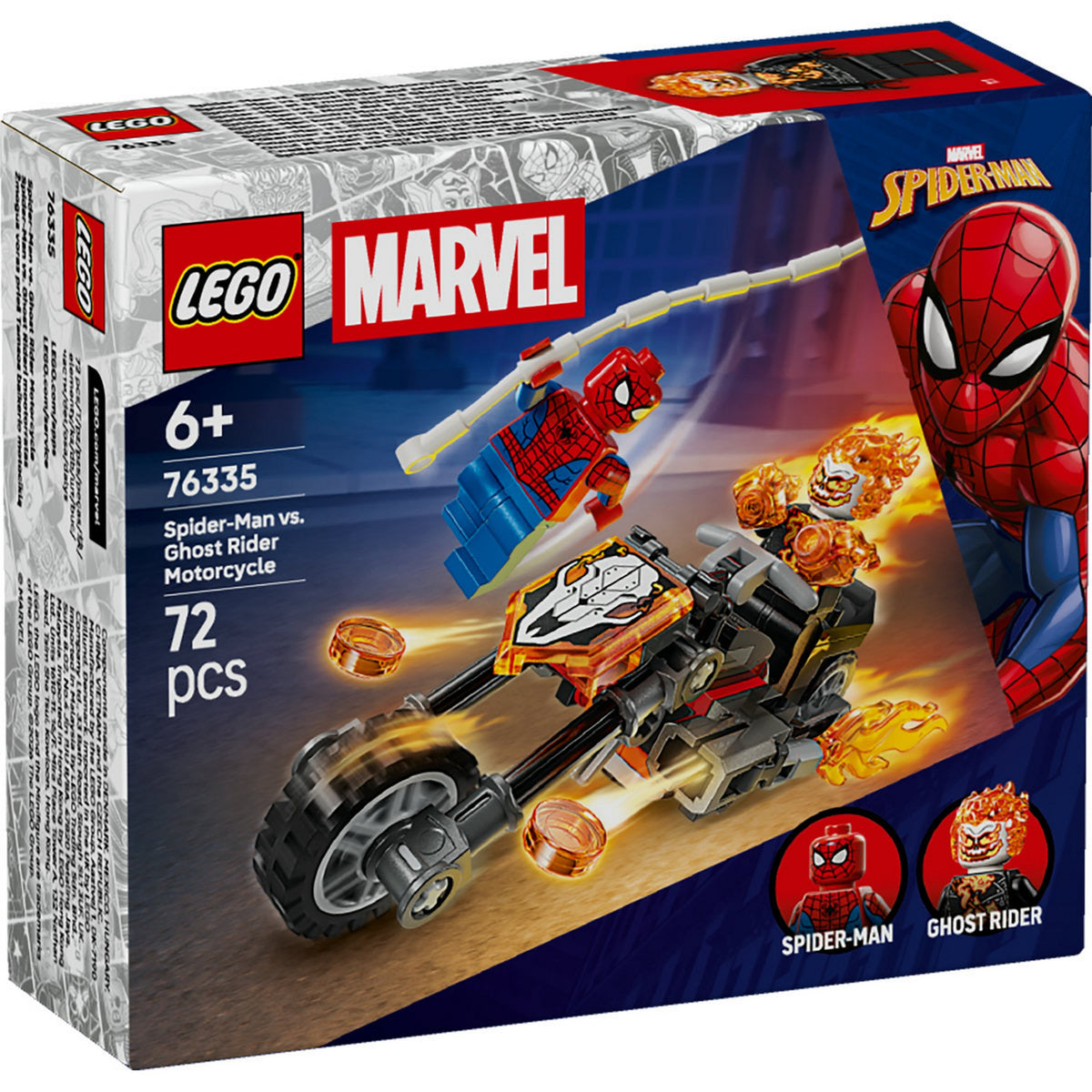 LEGO Marvel: Pókember a motoros Szellemlovas ellen 76335, 72 darabos
