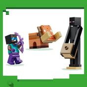 LEGO Minecraft Nether és End portál utazás (21584) – Steve, Enderman és Hoglin Minecraft figurák részletesen.