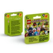 Ez a kép a LEGO Minifigurák 27. széria (71048) csomagolását mutatja be, amelyben 12 gyűjthető minifigura található. A csomagolás elején a karakterek színes és részletgazdag grafikája látható, köztük steampunk feltaláló, hörcsögjelmezes figura, csillagász kisfiú és pteroszaurusz jelmezes figura. Minden doboz egy véletlenszerű figurát rejt, így minden kibontás egy izgalmas meglepetés! Tökéletes választás LEGO-gyűjtők és kreatív játékosok számára.