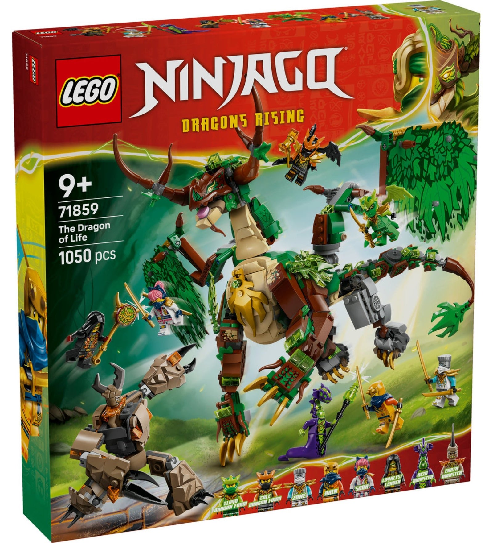 LEGO NINJAGO The Dragon of Life (71859) elölnézeti dobozkép, 9+ korosztály, 1050 darabos készlet.