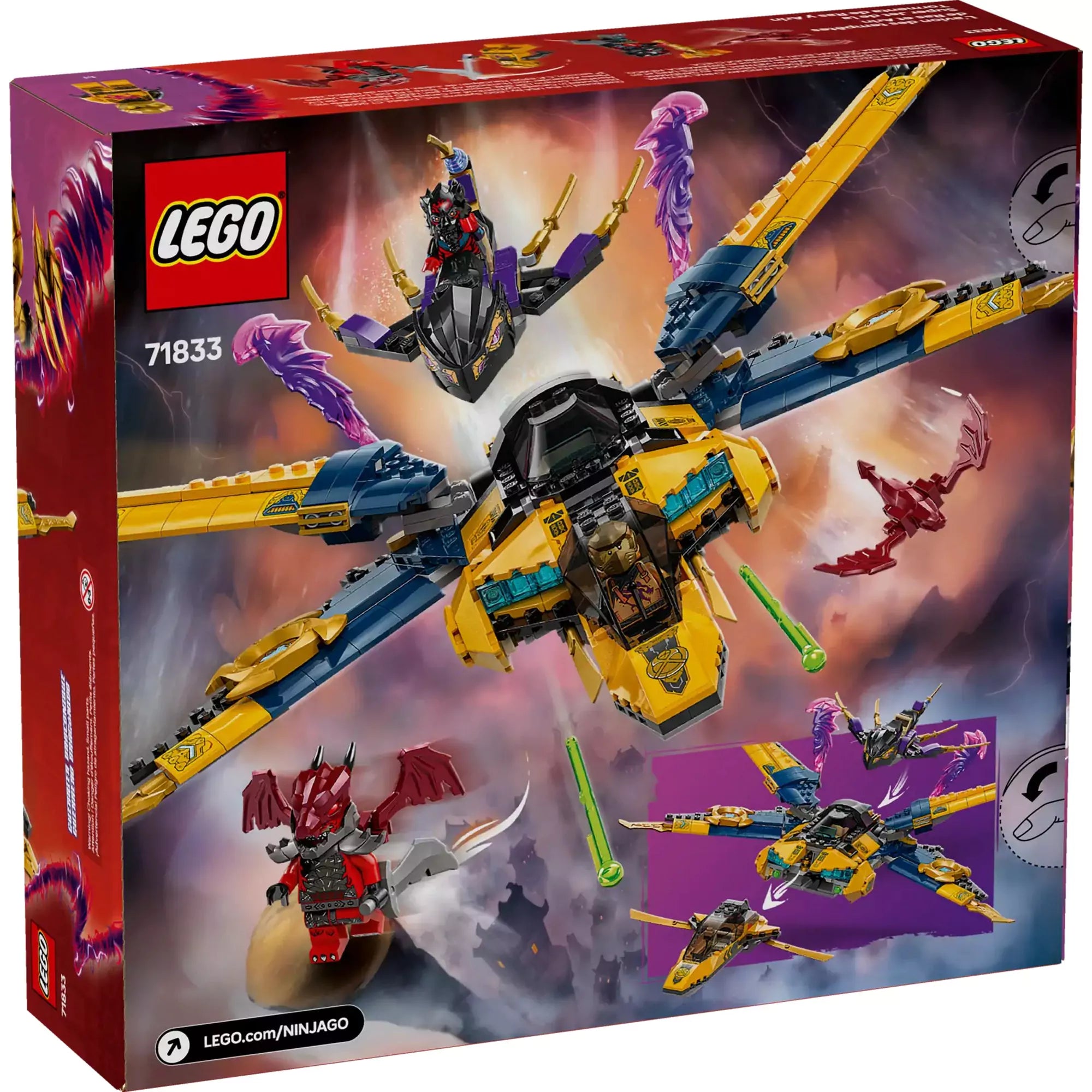 LEGO NINJAGO Ras és Arin szuper viharrepülője - Részletgazdag doboz dizájn a fantasztikus építőkészlethez.