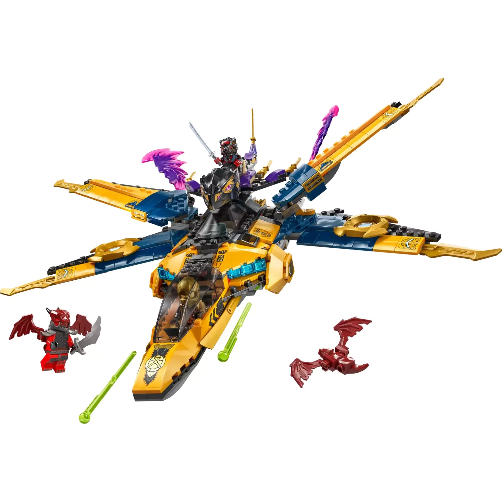 LEGO NINJAGO Ras és Arin szuper viharrepülője - Arin és Ras akciókész repülője sárkánylénnyel és kilövőkkel, a fantasztikus kalandokhoz.