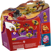 LEGO NINJAGO Sárkány spinjitzu harci csomag (71826) - Részletes dobozkép a pörgettyűk működéséről.