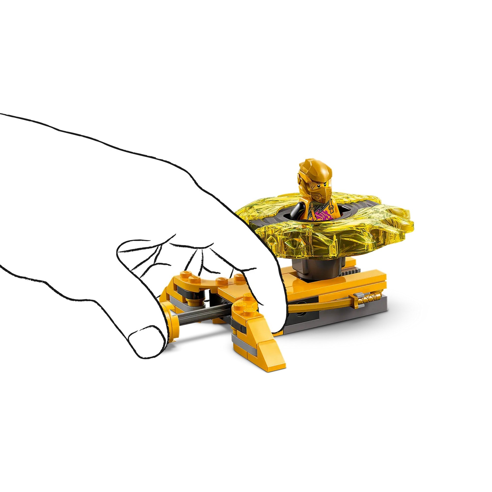 LEGO NINJAGO Sárkány spinjitzu harci csomag (71826) - Arin sárga spinjitzu pörgettyűje kilövővel.