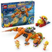 LEGO Sonic the Hedgehog: Super Shadow Biolizard ellen (77003) – a doboz és a készlet tartalma összeállítva.