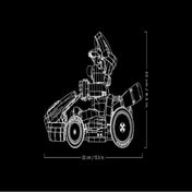 A LEGO Super Mario Mario Kart Mario & Standard Kart (72037) méreteit bemutató illusztráció – 22 cm magas és 32 cm hosszú modell oldalnézetből.