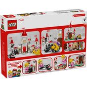 Doboz hátlapja: LEGO Super Mario 71435 dobozának hátlapja, amely több játéklehetőséget és karakterinterakciót ábrázol.