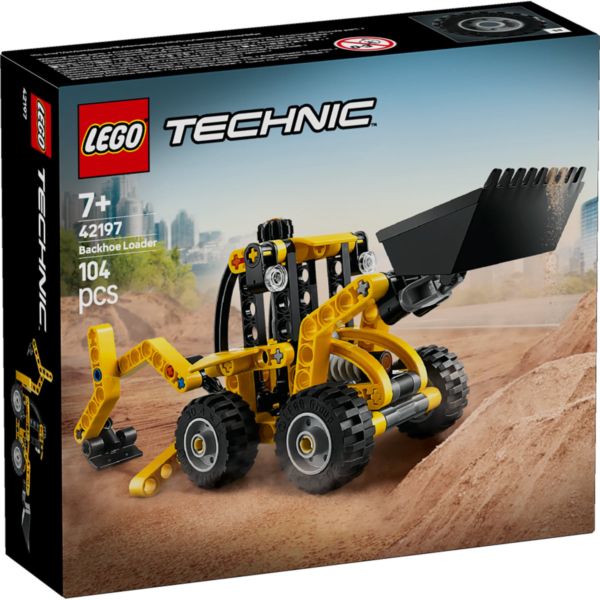 LEGO Technic Árokásó rakodó doboza sáros terepen, 7+ éveseknek, 104 darab, valósághű funkciókkal.