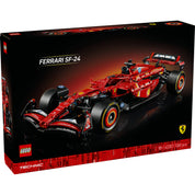 A LEGO Technic Ferrari SF-24 F1 (42207) építőkészlet doboza, amely a legendás versenyautó részletes és élethű modelljét mutatja be.