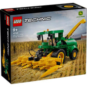 A LEGO Technic 42168 – John Deere 9700 silózó doboza, amelyen a kész modell látható mezőgazdasági környezetben, John Deere logóval és korosztályi ajánlással.