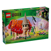 LEGO Wicked 75690 doboz elölnézet – Munchkinland ház és karakterek látványos grafikával