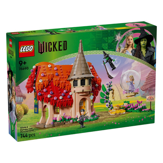 LEGO Wicked 75690 doboz elölnézet – Munchkinland ház és karakterek látványos grafikával