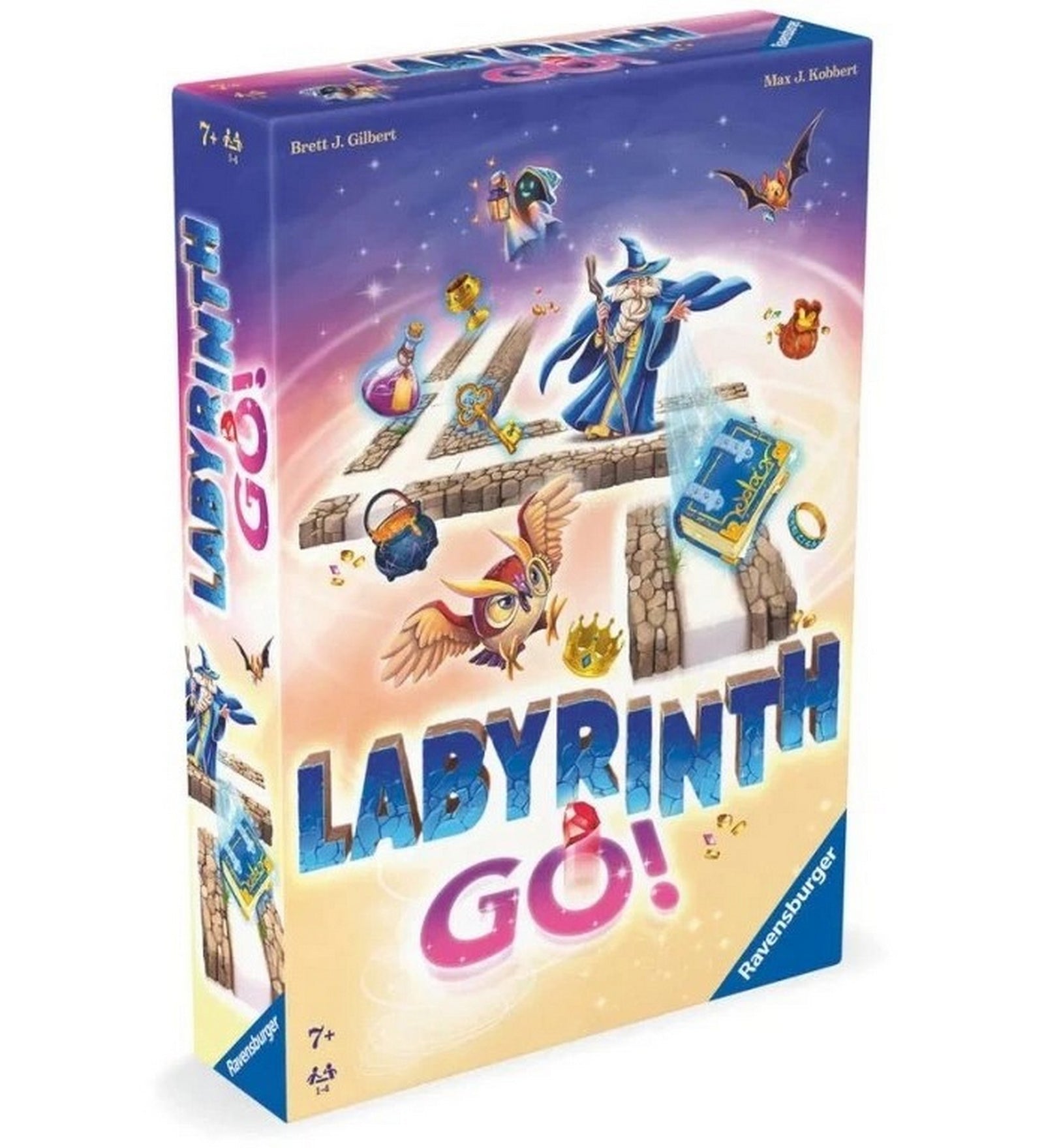 Labyrinth Go! – A társasjáték doboza elölnézetből, varázslatos labirintus illusztrációval és Ravensburger logóval.
