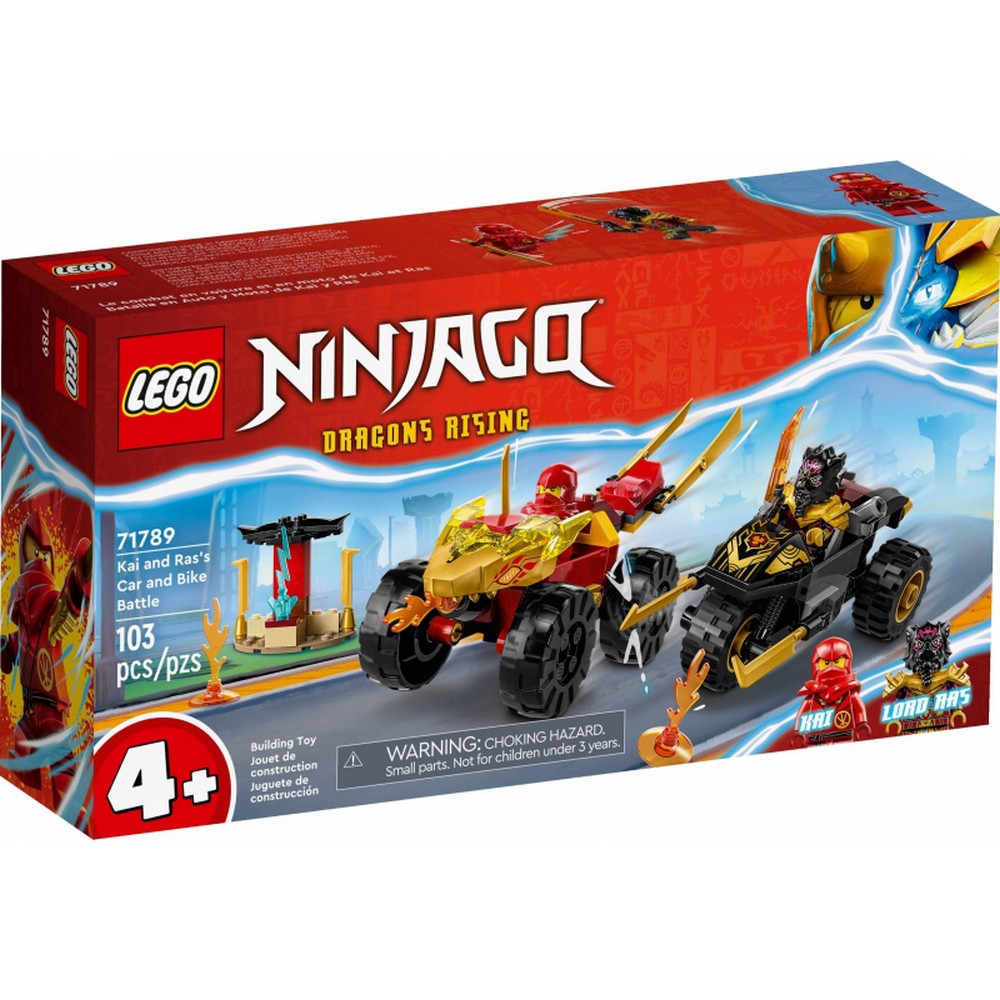 LEGO Ninjago Kai és Ras autós és motoros csatája 71789 103 darabos