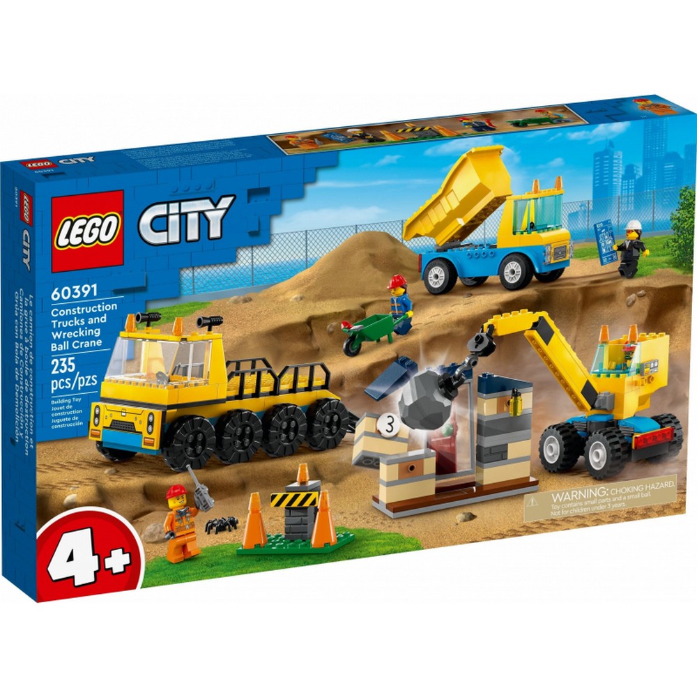 LEGO City Építőipari teherautók és bontógolyós daru 60391