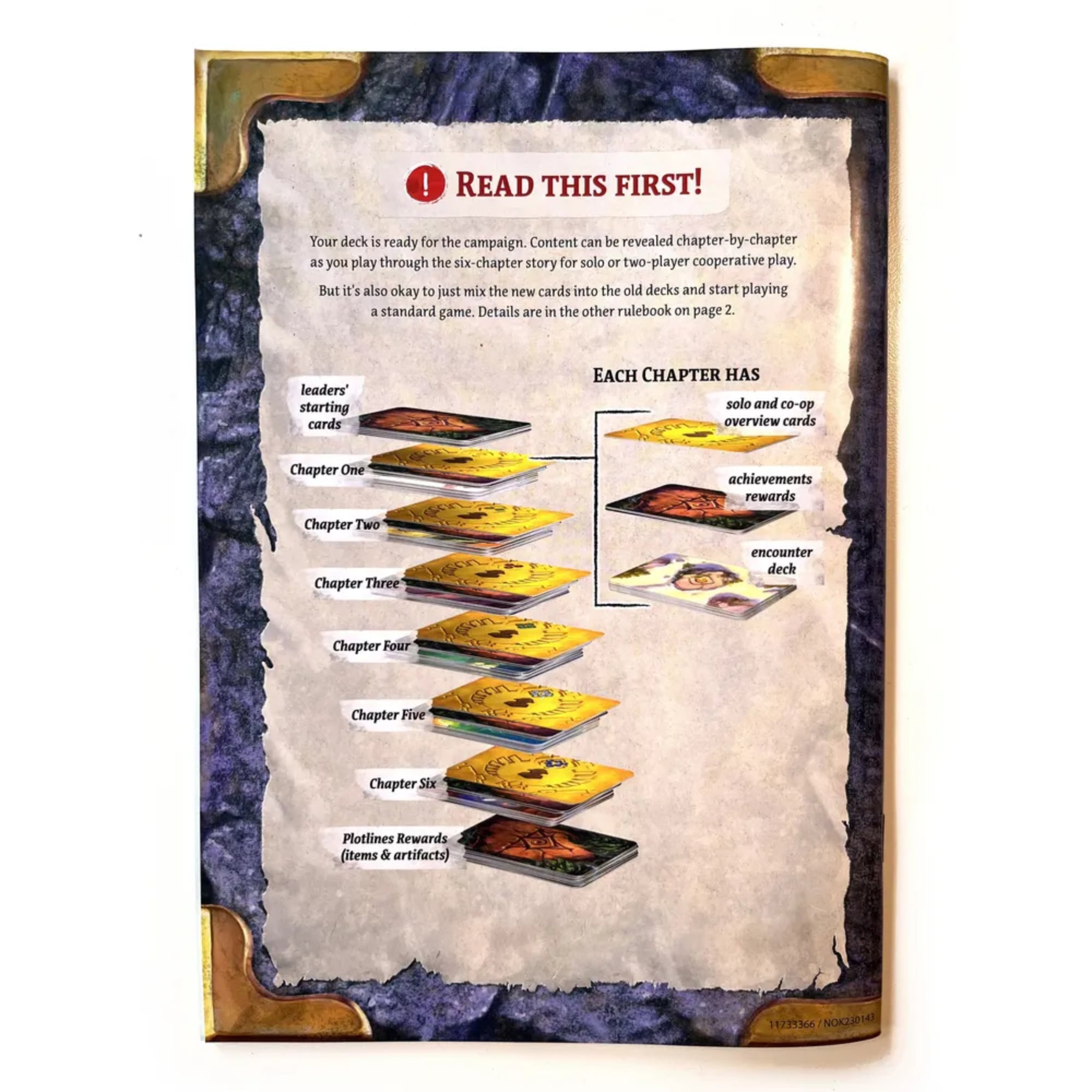 Lost Ruins of Arnak: The Missing Expedition kampányrendszerének bemutatása, fejezetenként feloldható kártyapaklikkal.