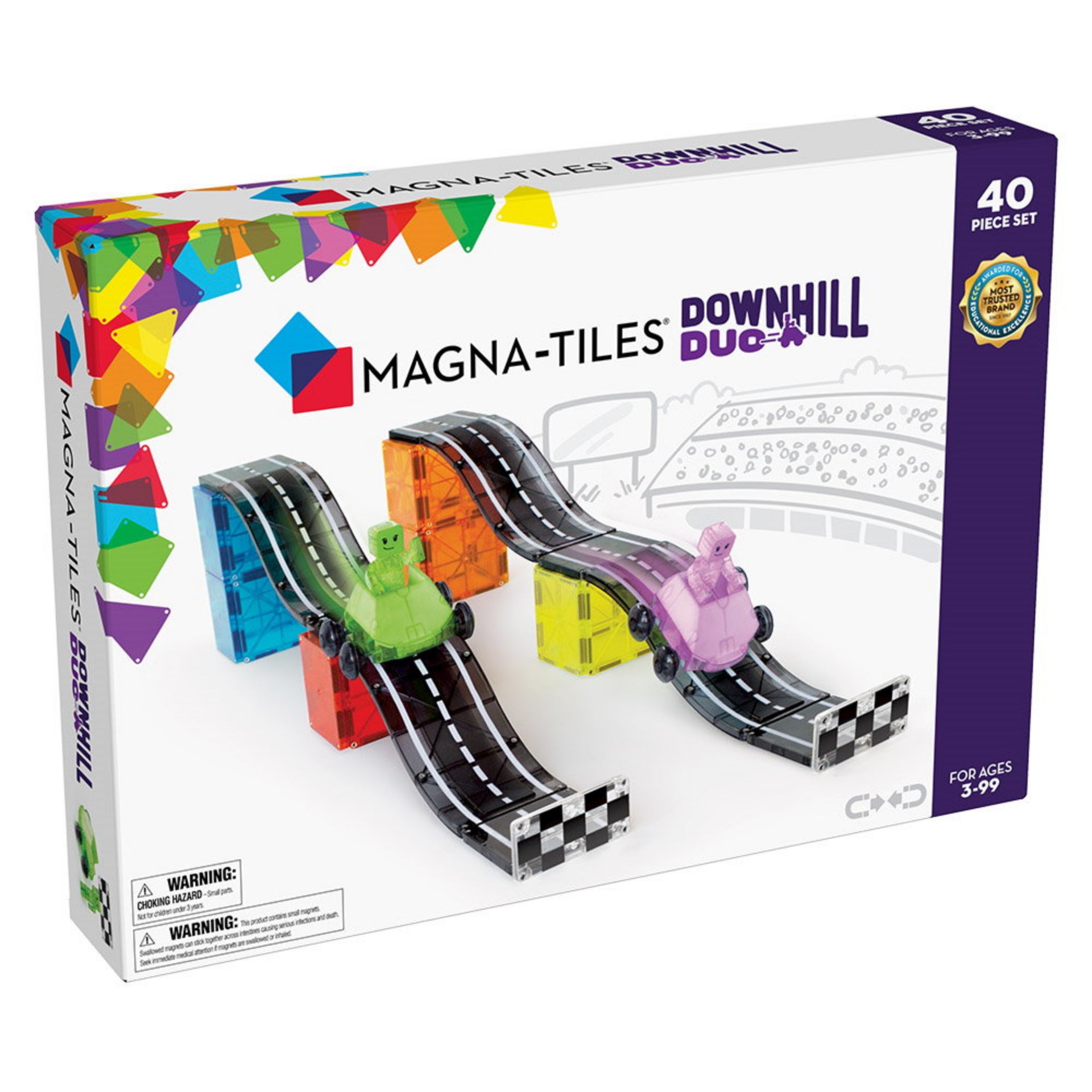 MAGNA-TILES Downhill Duo, set magnetic 40 piese – jocozaur.ro