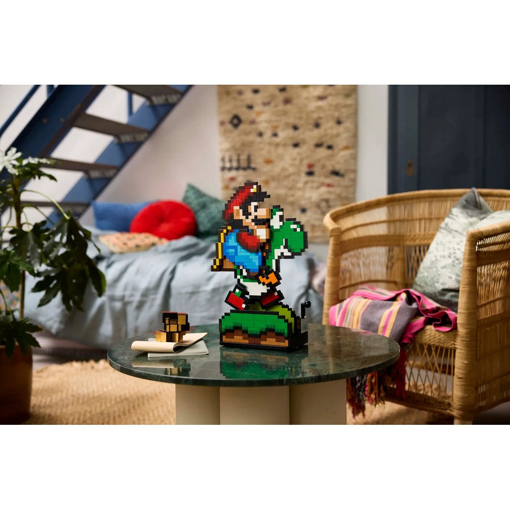 Mario es Yoshi keszlet kiallitva asztalra