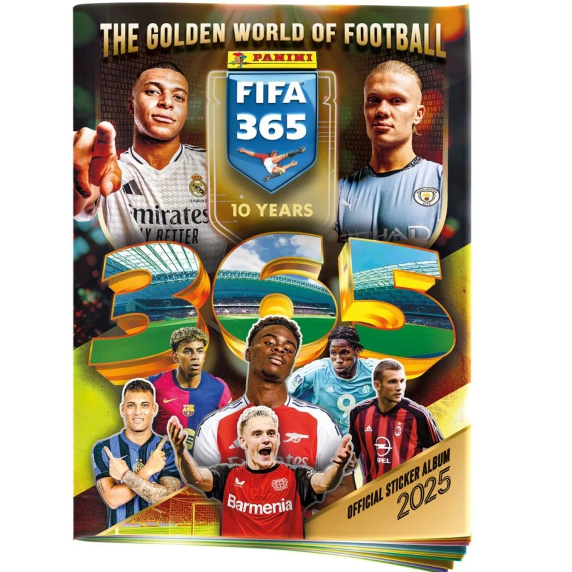 Panini FIFA 365 2025 sticker csomag, album és 4 matrica kezdőknek, a legjobb csapatokkal és focistákkal. Tökéletes gyűjtőknek és ajándéknak.