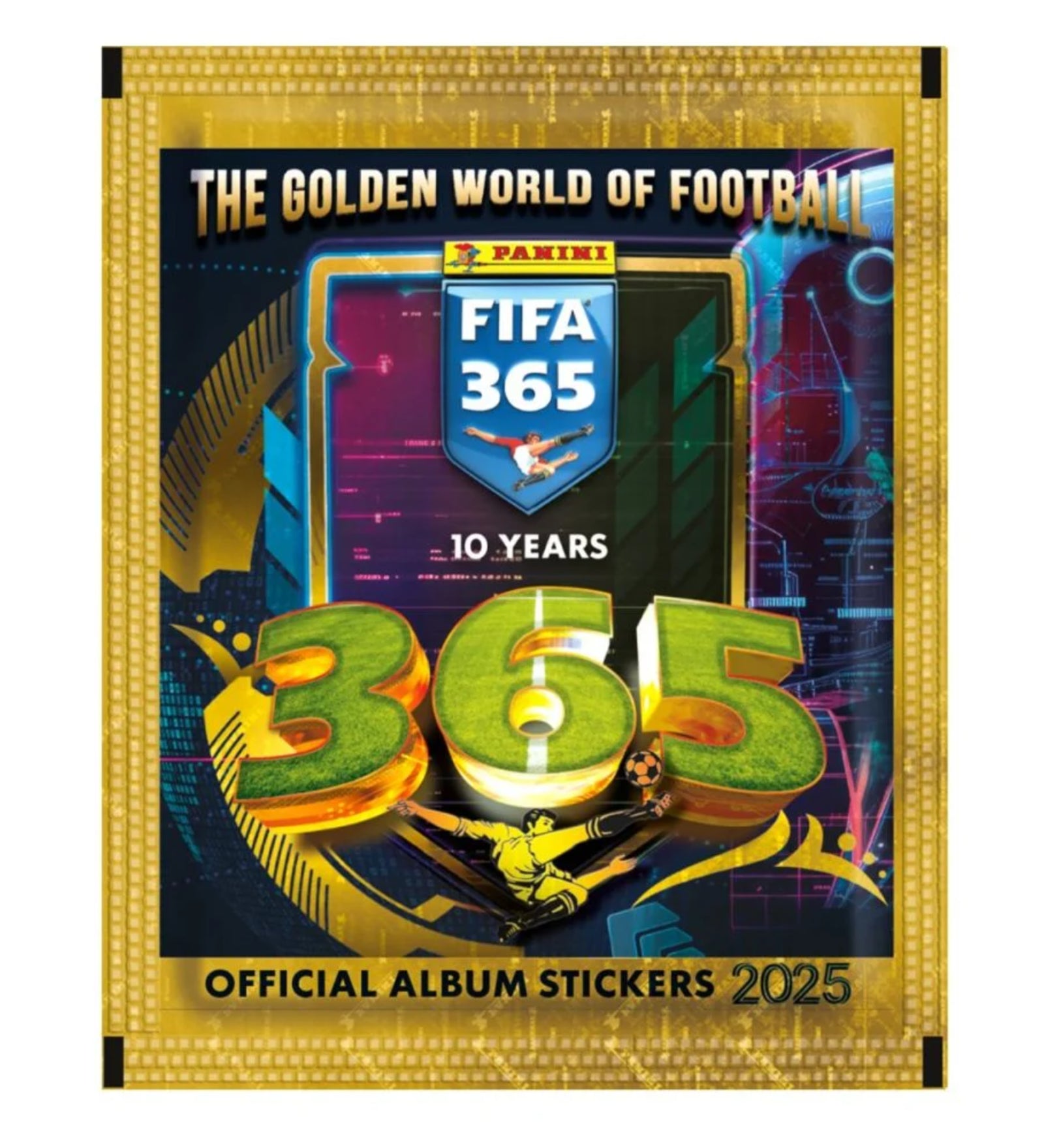 FIFA 365 2025 sticker pakk, amely lenyűgöző grafikával és futball tematikával segít a gyűjtésben, tökéletes a rajongók számára.