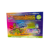 Phix kommunikációs társasjáték dobozának előlapja „Kisiskolásoknak – Kiskamaszoknak” felirattal, 2 az 1-ben játék, színes játéktáblákkal, kártyákkal, kaparós poszterrel és 6–8, illetve 8–12 éves korosztálynak ajánlva.