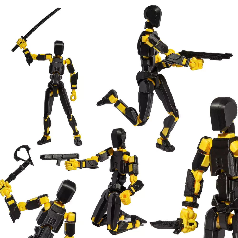 3D Robotfigura R13 - Fekete - Sárga