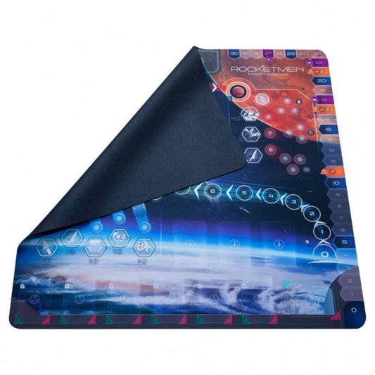 Rocketmen Giant Playmat játékszőnyeg – nagyméretű, csúszásmentes playmat Rocketmen társasjátékhoz, színes Mars-tematikájú grafikával és jelölősávokkal.