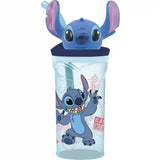 STOR Pahar cu model Stitch, pai flexibil și figurină 3D, 360 ml