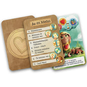 Szívmanó és a szeretetnyelvek játékkártyák: „Az én köröm” szabálykártya és szeretetnyelveket bemutató ikonokkal ellátott feladatlap.