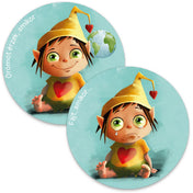 Szívmanó érzelemkártyák: öröm és fájdalom érzéseit bemutató kör alakú illusztrált lapok.