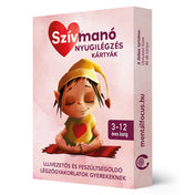 Szívmanó nyugilégzés kártyák doboza, feszültségoldó és relaxációs légzőgyakorlatokat tartalmazó fejlesztő kártyajáték 3–12 éveseknek.