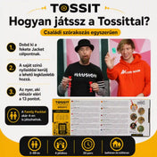 Tossit Family Pack szilikon tapadókorongos darts játék – egyszerű játékszabályok bemutatása fekete Jack célponttal, színes darts nyilakkal, 13 pontos győzelmi céllal, akár 4 játékos részére