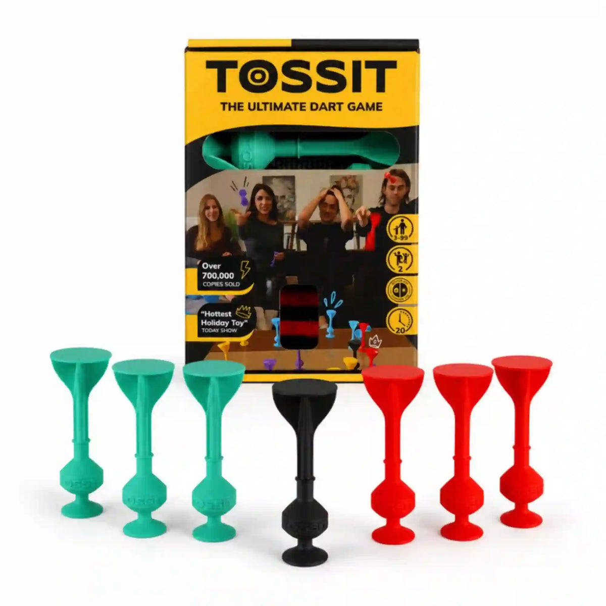 Tossit starter pack (piros, türkiz) - szilikon tapadókorongos darts játék