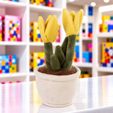 Tulipán cserépben: Sárga Tulipán plüssfigura, 27 cm