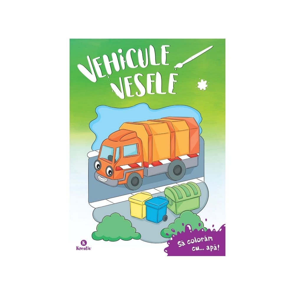 Vehicule vesele carte de colorat cu apa kifestős könyv