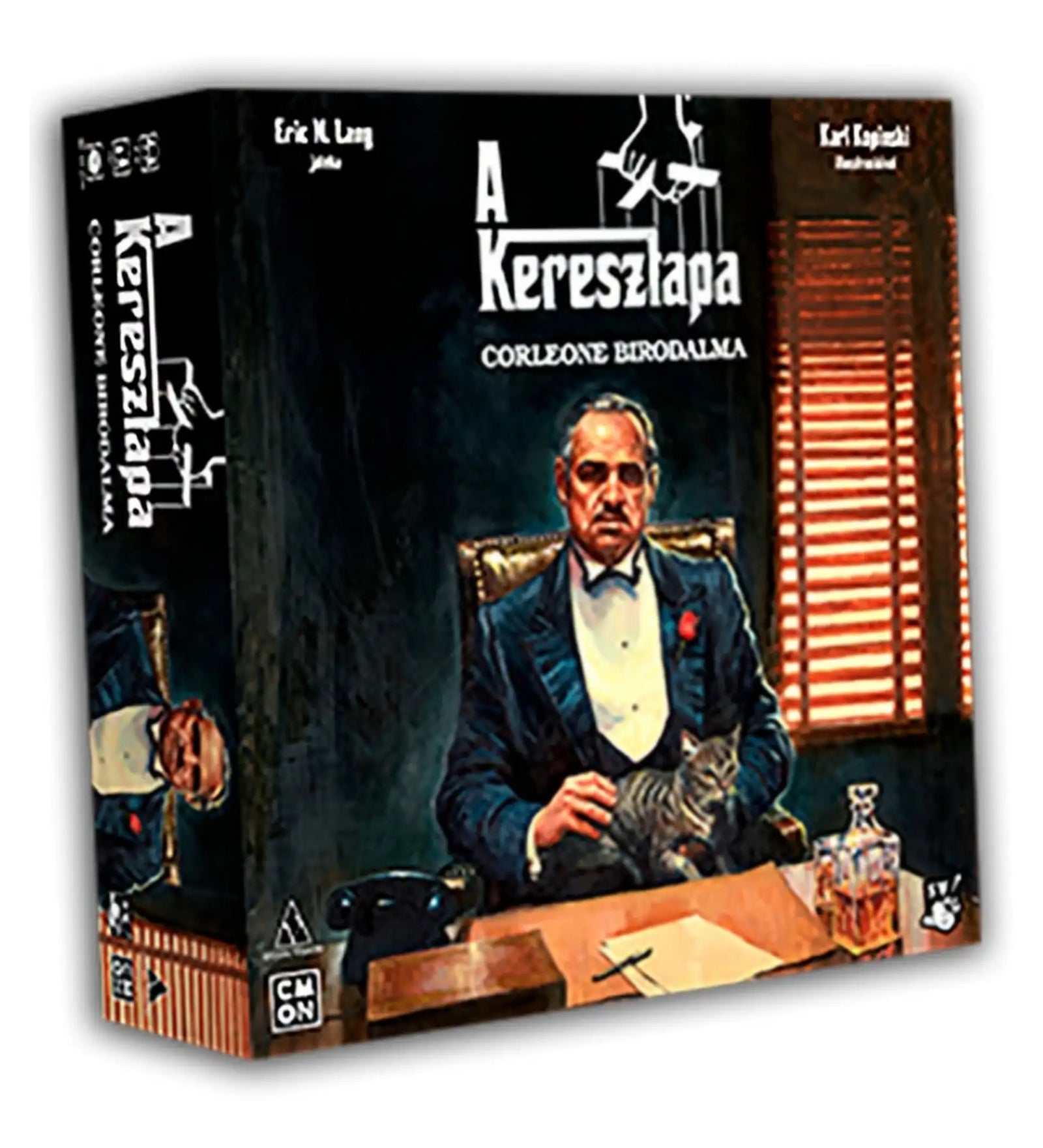 A keresztapa: Corleone birodalma magyar nyelvű társasjáték dobozkép a fő grafikával.