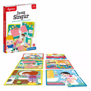 "Agerino - tanulok egyedül játék kártyák és illusztrált puzzle-darabok, melyek támogatják az önállóságot és kreativitást."