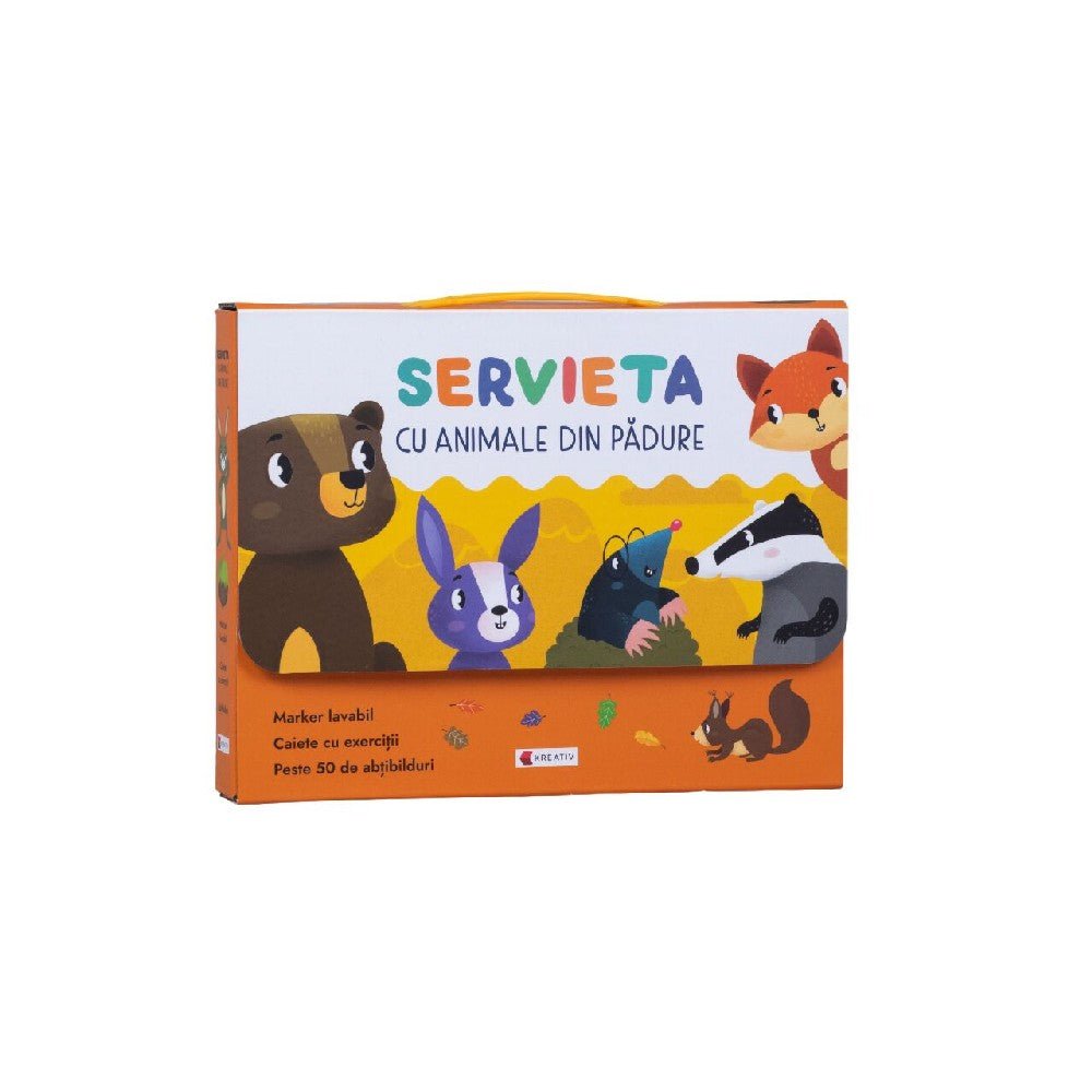 Servieta cu animale din pădure, munkafüzet