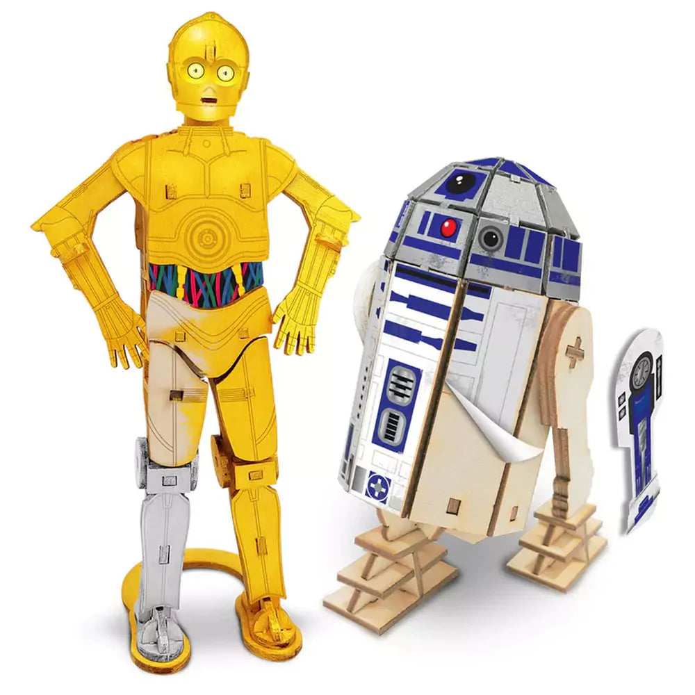 Wood WorX - Star Wars - C-3PO & R2D2, 110+ fadarab + festék, ecset és ragasztó