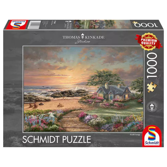 Puzzle Schmidt: Thomas Kinkade - Tengerparti kis ház, 1000 darab