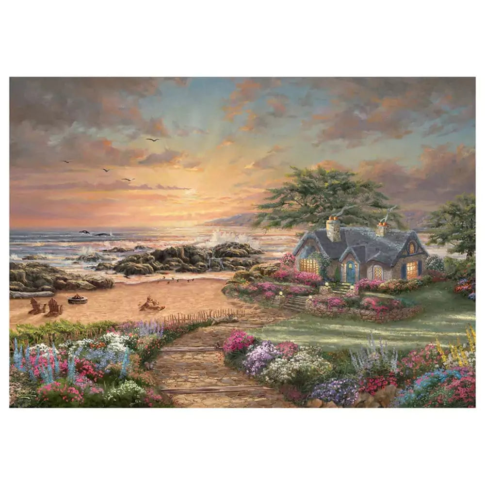 Puzzle Schmidt: Thomas Kinkade - Tengerparti kis ház, 1000 darab