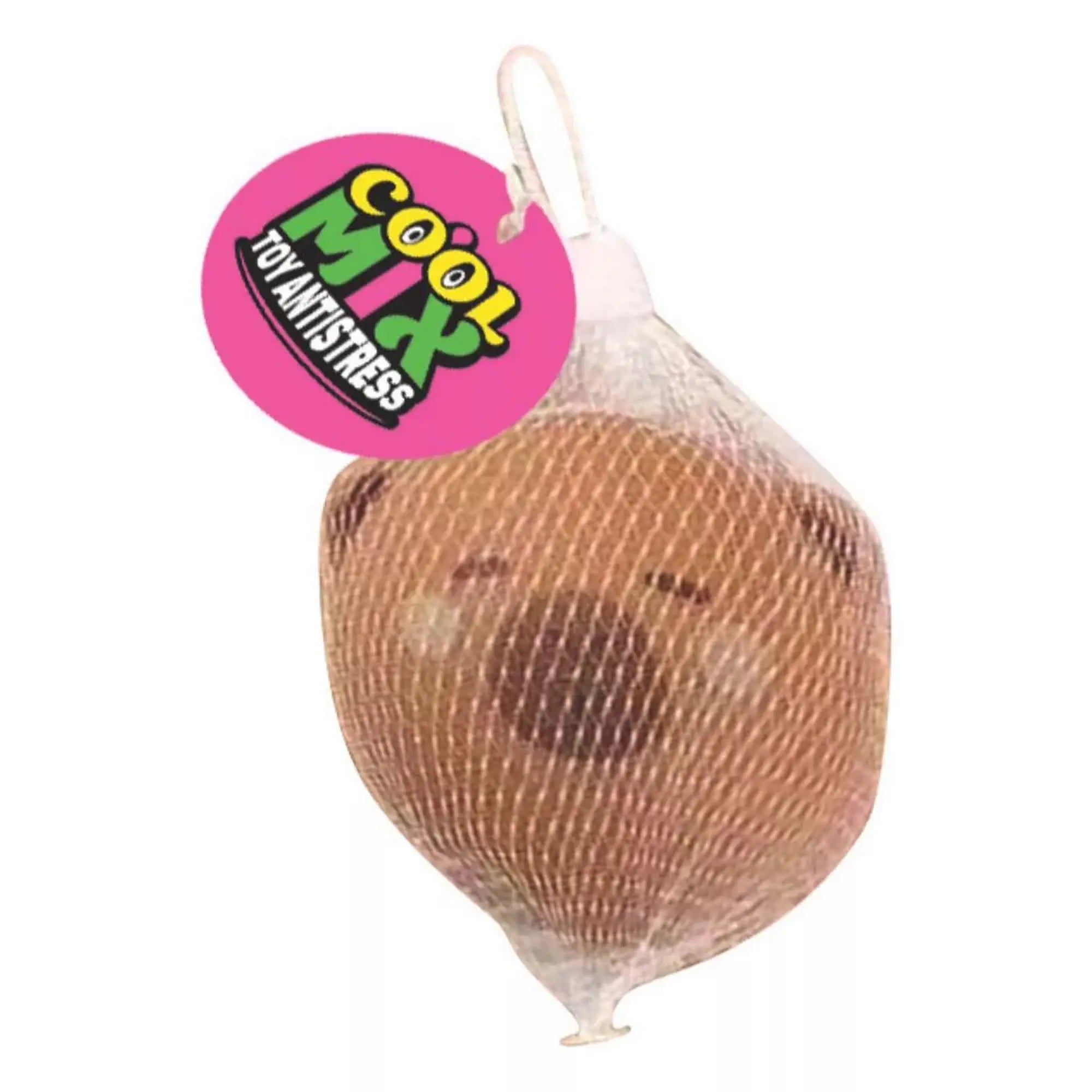 Cool Mix Capybara fej squishy stresszlabda hálós csomagolásban, Cool Mix Toy Antistress címkével