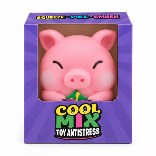 Cool Mix Malac squishy stresszlevezető játék – rózsaszín malac lila díszdobozban