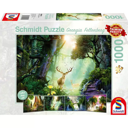 Puzzle Schmidt: Georgina Fellenberg - Szarvas az erdőben, 1000 darab